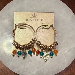 Studio Barse Gold Earrings with Colorful Beads